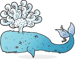 Baleine de dessin animé personnage doodle vecteur