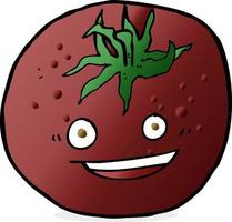 tomate de dessin animé de personnage de doodle vecteur