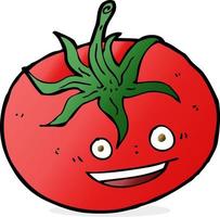 tomate de dessin animé de personnage de doodle vecteur