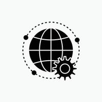 lié. en ligne. monde. globe. icône de glyphe multijoueur. illustration vectorielle isolée vecteur