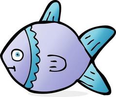 poisson de dessin animé de personnage de doodle vecteur