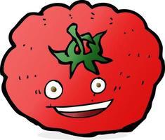 tomate de dessin animé de personnage de doodle vecteur