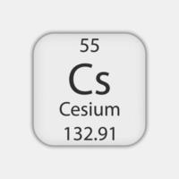 symbole du césium. élément chimique du tableau périodique. illustration vectorielle. vecteur