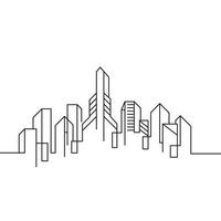 modèle d'illustration vectorielle d'art de ligne de construction de ville vecteur