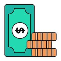 une icône de conception modifiable d'argent vecteur