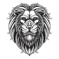 conception vecteur tête de lion version noir et blanc