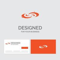 modèle de logo d'entreprise pour galaxie. astronomie. planètes. système. univers. cartes de visite orange avec modèle de logo de marque. vecteur