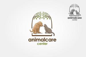 modèle de logo vectoriel de centre de soins aux animaux. illustration vectorielle de logo d'animaux de compagnie.