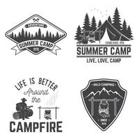 camp d'été. illustration vectorielle. concept de chemise ou de logo, d'impression, de timbre ou de tee-shirt. vecteur