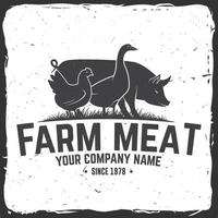 insigne ou étiquette de viande de ferme. illustration vectorielle. vecteur