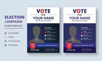 modèle de flyer de campagne électorale, modèle de flyer de campagne politique, modèle de flyer de vote, affiche électorale politique vecteur