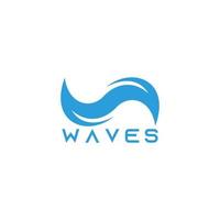 vecteur de logo de conception géométrique simple de vagues bleues de mouvement