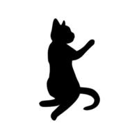 silhouette noire de chat couché. pochoir de chat ludique. illustration vectorielle vecteur