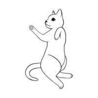 croquis de chat noir couché. chat ludique dans un style doodle. illustration vectorielle vecteur