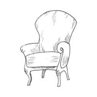 illustration de meubles anciens dans un style d'encre d'art vecteur