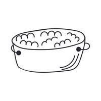bassin pour laver les vêtements dans un style doodle dessiné à la main. illustration vectorielle. vecteur