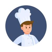 illustration vectorielle de l'avatar du chef. travaillant dans un restaurant. chef de cuisine. avatar pour les réseaux sociaux. vecteur