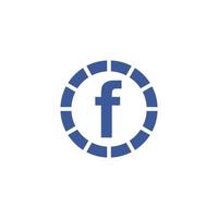 icône de la lettre f. bouton f bleu. signe de symbole lettre f. lettre f illustration vectorielle. vecteur