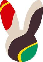 silhouette d'une tête de lapin avec un motif abstrait vecteur