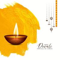 joyeux diwali festival indien traditionnel design de fond décoratif vecteur