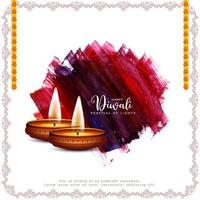joyeux diwali festival culturel indien fond classique avec diya vecteur