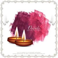 belle conception de carte de voeux de célébration du festival happy diwali vecteur
