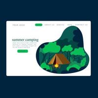 modèle de site camping vecteur