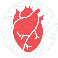 icône de vecteur d'organes cardiaques humains isolé