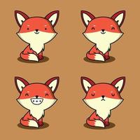 illustration vectorielle d'emoji renard mignon vecteur