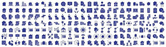 collection d'icônes liées à l'immobilier et à la propriété, y compris des icônes comme la propriété, la maison, le bâtiment, la maison et plus encore. illustrations vectorielles, pixel parfait vecteur