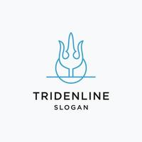 modèle de conception plate icône logo trident vecteur