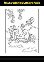 coloriage d'halloween pour les enfants. conception de page de coloriage d'art en ligne pour les enfants. vecteur