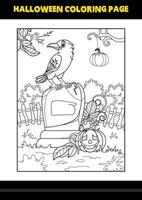 coloriage d'halloween pour les enfants. conception de page de coloriage d'art en ligne pour les enfants. vecteur