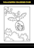 coloriage d'halloween pour les enfants. conception de page de coloriage d'art en ligne pour les enfants. vecteur