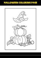 coloriage d'halloween pour les enfants. conception de page de coloriage d'art en ligne pour les enfants. vecteur