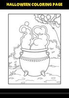 coloriage d'halloween pour les enfants. conception de page de coloriage d'art en ligne pour les enfants. vecteur