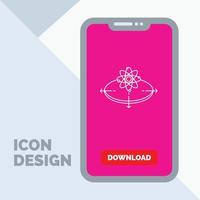 Entreprise. concept. idée. innovation. icône de ligne lumineuse dans le mobile pour la page de téléchargement vecteur