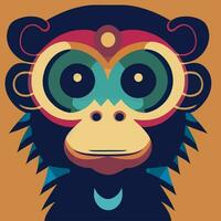 illustration graphique vectoriel de dessin animé de singe mignon avec un style moderne isolé