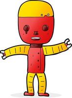 robot de dessin animé de personnage de doodle vecteur