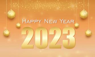 bonne année 2023 fond avec décoration dorée vecteur
