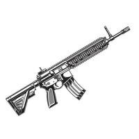 conception vecteur pistolet noir et blanc hk416