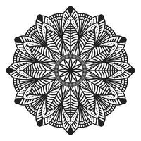 mandala noir, arrière-plan de conception de mandala ornemental de luxe, conception de mandala, conception de papier peint d'art de livre de coloriage de modèle de mandala, modèle de tuile, carte de voeux, mandala noir et blanc vecteur