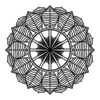 mandala noir, arrière-plan de conception de mandala ornemental de luxe, conception de mandala, conception de papier peint d'art de livre de coloriage de modèle de mandala, modèle de tuile, carte de voeux, mandala noir et blanc vecteur