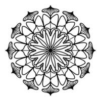 mandala noir, arrière-plan de conception de mandala ornemental de luxe, conception de mandala, conception de papier peint d'art de livre de coloriage de modèle de mandala, modèle de tuile, carte de voeux, mandala noir et blanc vecteur