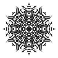 mandala noir, arrière-plan de conception de mandala ornemental de luxe, conception de mandala, conception de papier peint d'art de livre de coloriage de modèle de mandala, modèle de tuile, carte de voeux, mandala noir et blanc vecteur