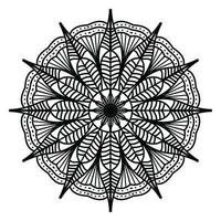 mandala noir, arrière-plan de conception de mandala ornemental de luxe, conception de mandala, conception de papier peint d'art de livre de coloriage de modèle de mandala, modèle de tuile, carte de voeux, mandala noir et blanc vecteur