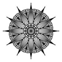 mandala noir, arrière-plan de conception de mandala ornemental de luxe, conception de mandala, conception de papier peint d'art de livre de coloriage de modèle de mandala, modèle de tuile, carte de voeux, mandala noir et blanc vecteur