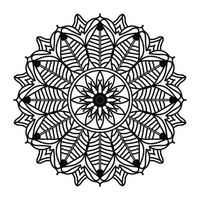 mandala noir, arrière-plan de conception de mandala ornemental de luxe, conception de mandala, conception de papier peint d'art de livre de coloriage de modèle de mandala, modèle de tuile, carte de voeux, mandala noir et blanc vecteur