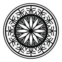 mandala noir, arrière-plan de conception de mandala ornemental de luxe, conception de mandala, conception de papier peint d'art de livre de coloriage de modèle de mandala, modèle de tuile, carte de voeux, mandala noir et blanc vecteur