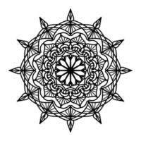 mandala noir, arrière-plan de conception de mandala ornemental de luxe, conception de mandala, conception de papier peint d'art de livre de coloriage de modèle de mandala, modèle de tuile, carte de voeux, mandala noir et blanc vecteur